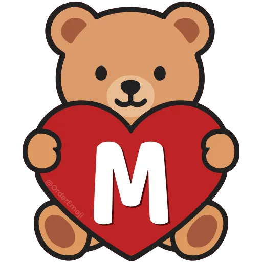 💘 Эмодзи «Буквы с мишками, векторные» для Telegram