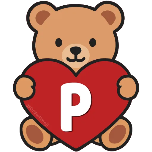 💘 Эмодзи «Буквы с мишками, векторные» для Telegram