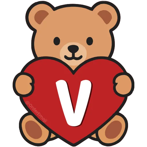 💘 Эмодзи «Буквы с мишками, векторные» для Telegram