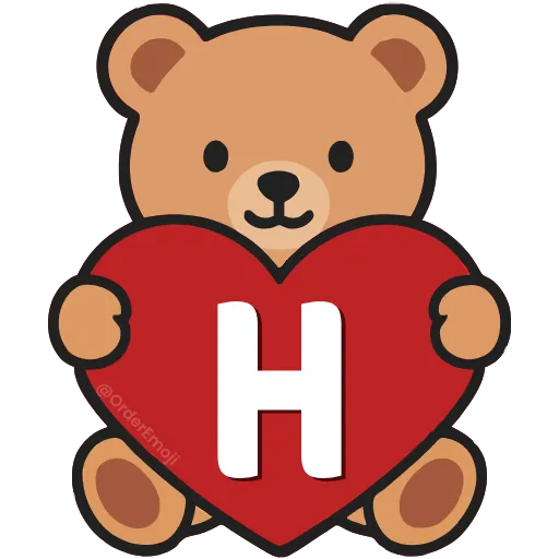 💘 Эмодзи «Буквы с мишками, векторные» для Telegram
