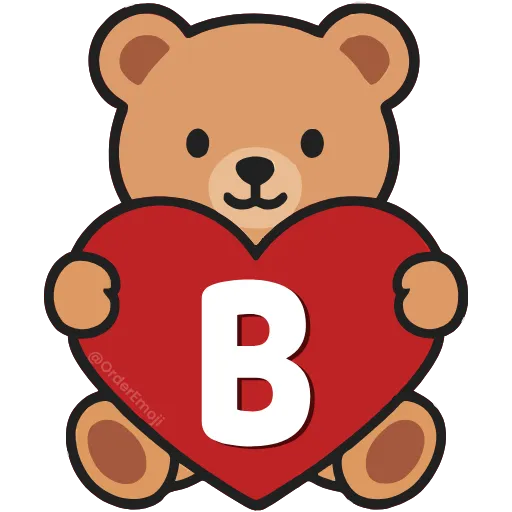 💘 Эмодзи «Буквы с мишками, векторные» для Telegram
