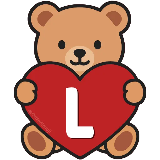 💘 Эмодзи «Буквы с мишками, векторные» для Telegram