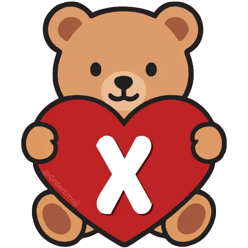 💘 Эмодзи «Буквы с мишками, векторные» для Telegram