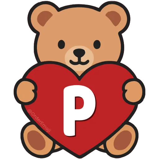 💘 Эмодзи «Буквы с мишками, векторные» для Telegram