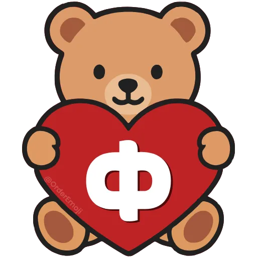 💘 Эмодзи «Буквы с мишками, векторные» для Telegram