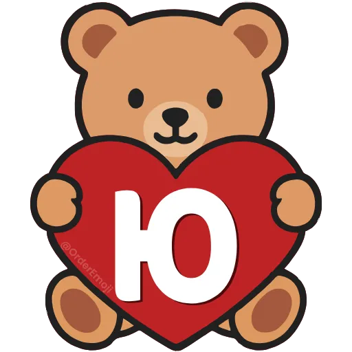 💘 Эмодзи «Буквы с мишками, векторные» для Telegram