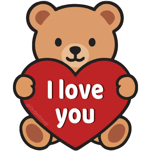 💘 Эмодзи «Буквы с мишками, векторные» для Telegram