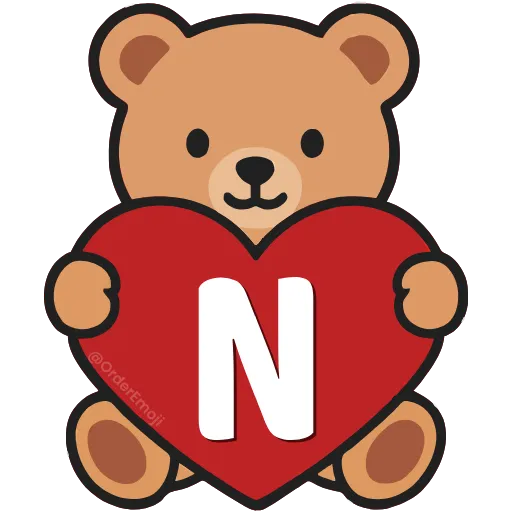 💘 Эмодзи «Буквы с мишками, векторные» для Telegram