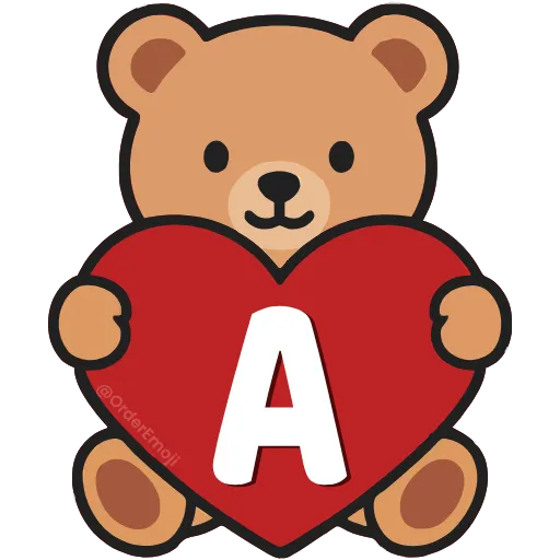 💘 Эмодзи «Буквы с мишками, векторные» для Telegram