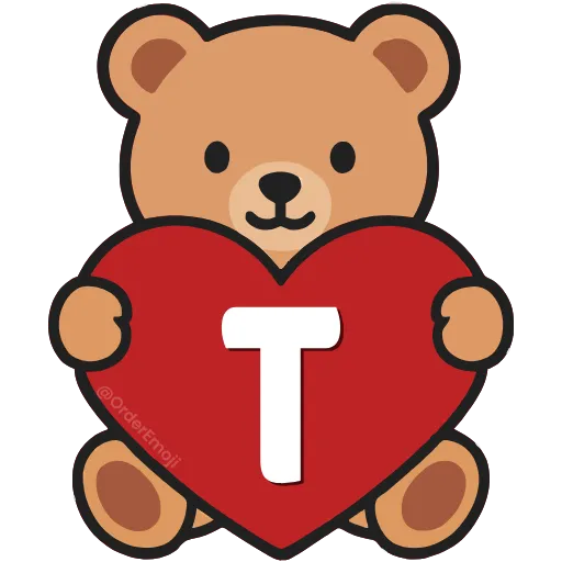 💘 Эмодзи «Буквы с мишками, векторные» для Telegram