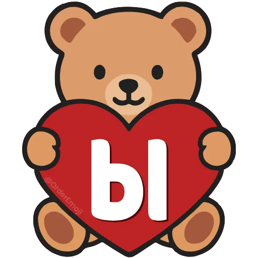 💘 Эмодзи «Буквы с мишками, векторные» для Telegram