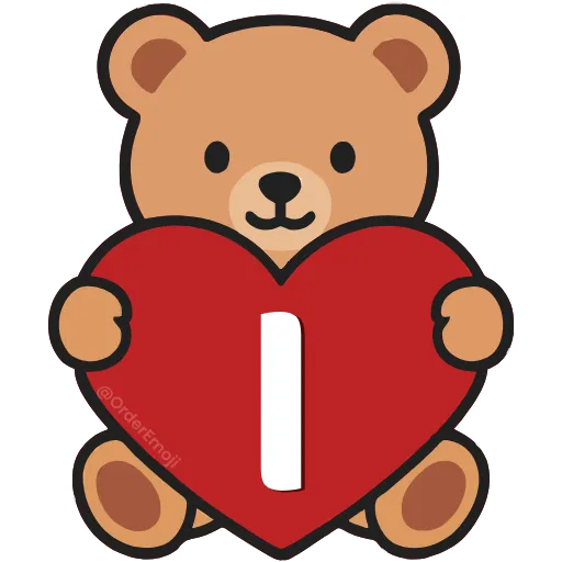 💘 Эмодзи «Буквы с мишками, векторные» для Telegram