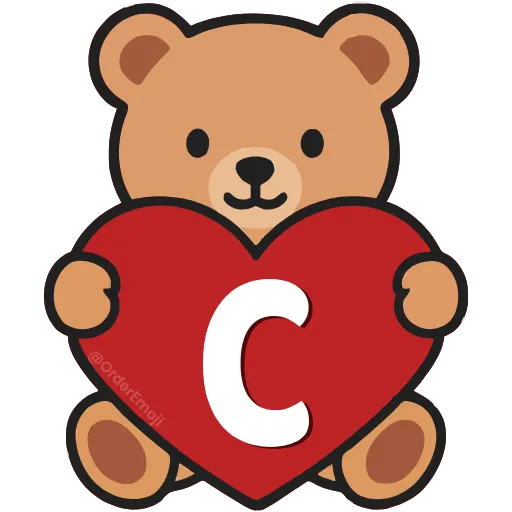 💘 Эмодзи «Буквы с мишками, векторные» для Telegram