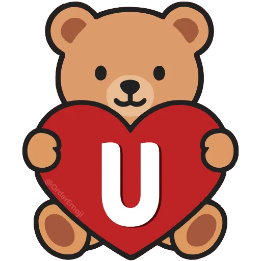 💘 Эмодзи «Буквы с мишками, векторные» для Telegram