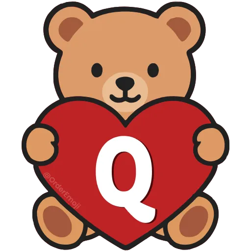 💘 Эмодзи «Буквы с мишками, векторные» для Telegram