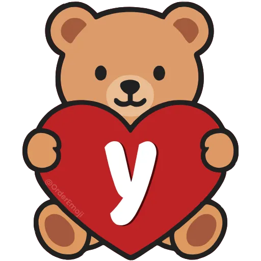 💘 Эмодзи «Буквы с мишками, векторные» для Telegram