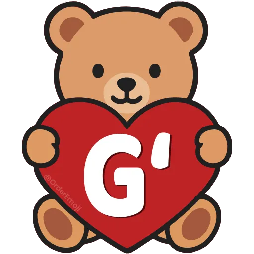 💘 Эмодзи «Буквы с мишками, векторные» для Telegram