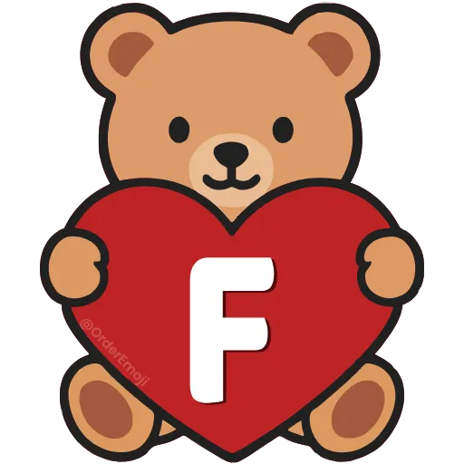💘 Эмодзи «Буквы с мишками, векторные» для Telegram