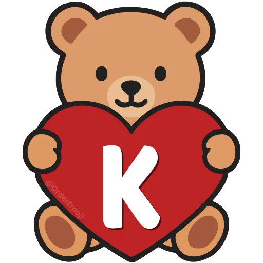 💘 Эмодзи «Буквы с мишками, векторные» для Telegram