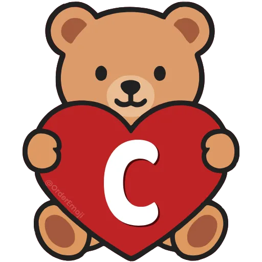 💘 Эмодзи «Буквы с мишками, векторные» для Telegram