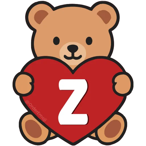 💘 Эмодзи «Буквы с мишками, векторные» для Telegram