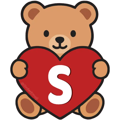 💘 Эмодзи «Буквы с мишками, векторные» для Telegram
