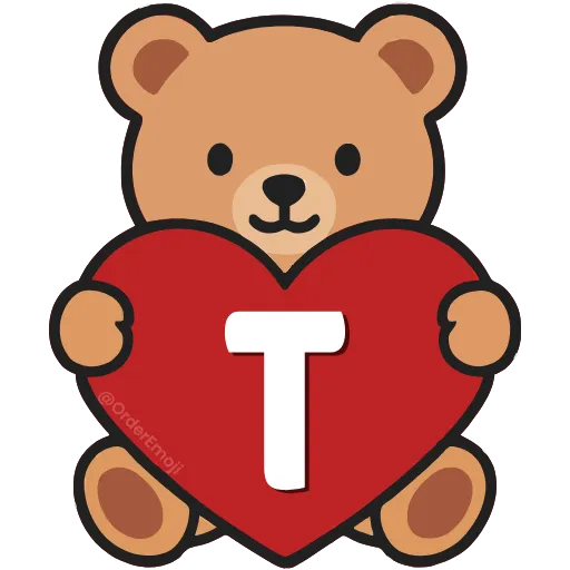 💘 Эмодзи «Буквы с мишками, векторные» для Telegram