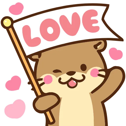 Стикер 41 Love Otters