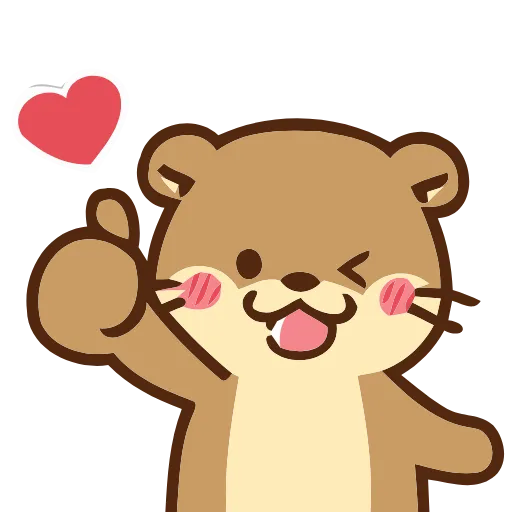 Стикер 37 Love Otters
