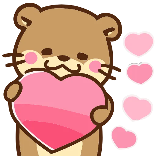 Стикер 47 Love Otters