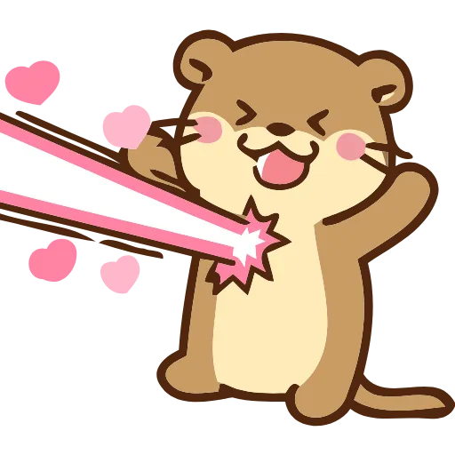 Стикер 60 Love Otters