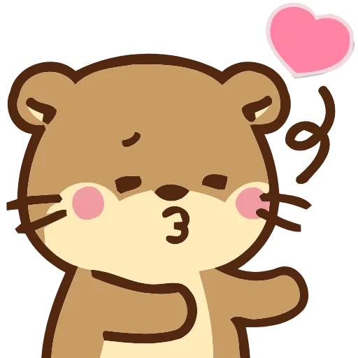 Стикер 55 Love Otters