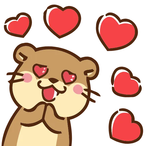 Стикер 40 Love Otters