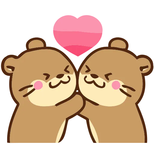 Стикер 56 Love Otters