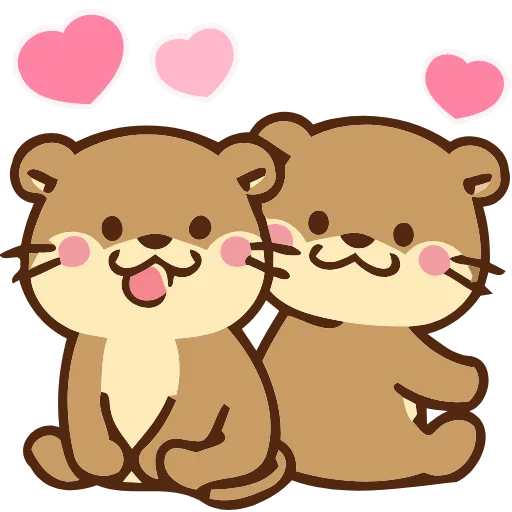 Стикер 45 Love Otters