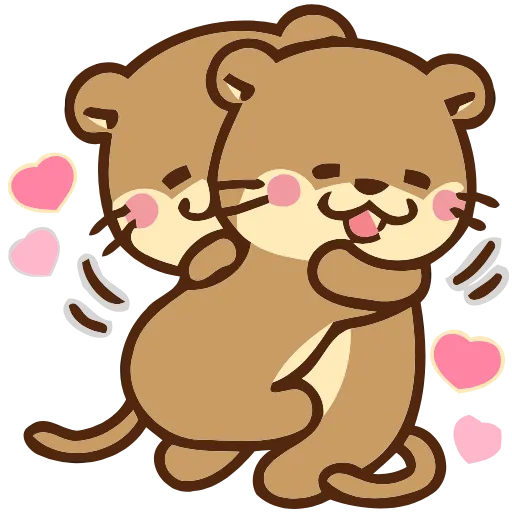 Стикер 43 Love Otters