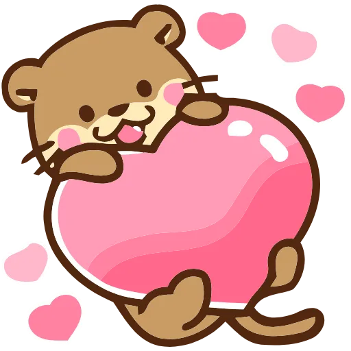 Стикер 18 Love Otters