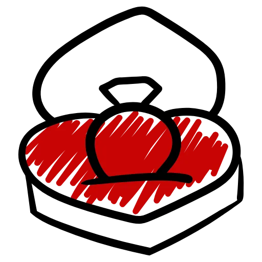 Стикер 55 Love doodle red HD