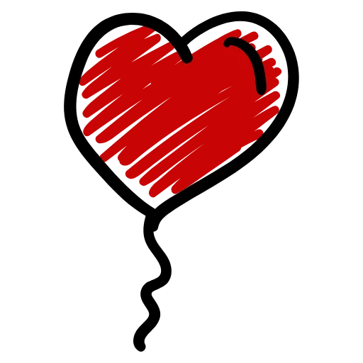 Стикер 38 Love doodle red HD
