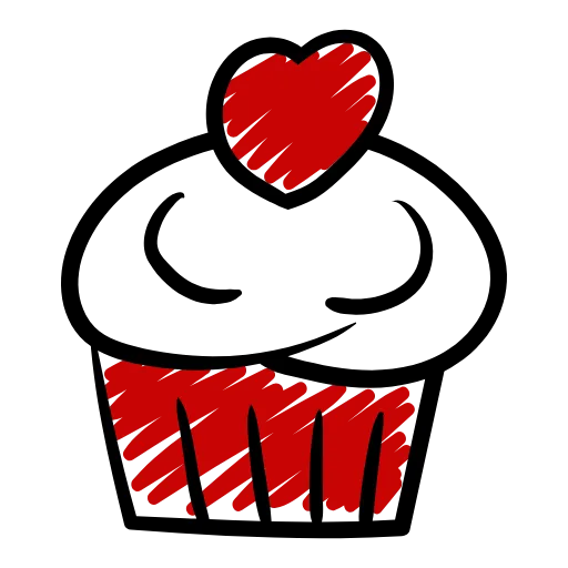 Стикер 47 Love doodle red HD