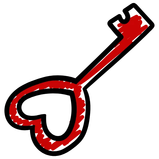 Стикер 43 Love doodle red HD