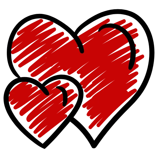 Стикер 44 Love doodle red HD