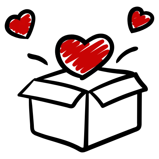 Стикер 42 Love doodle red HD