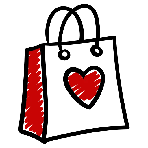 Стикер 39 Love doodle red HD