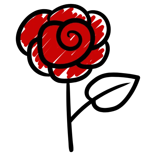 Стикер 46 Love doodle red HD