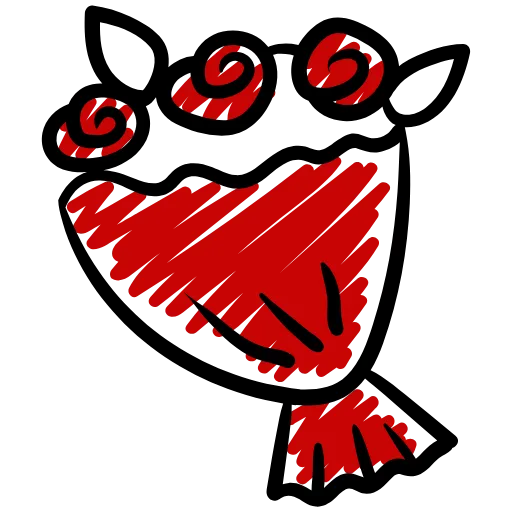 Стикер 56 Love doodle red HD