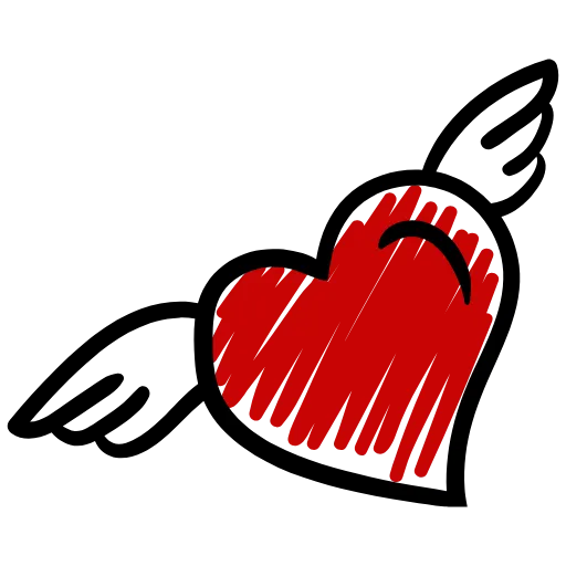 Стикер 58 Love doodle red HD