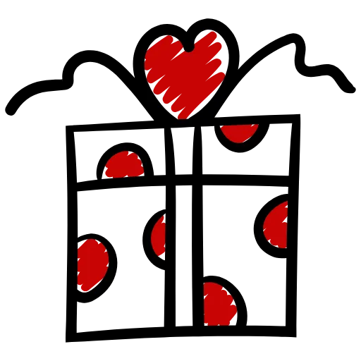 Стикер 53 Love doodle red HD