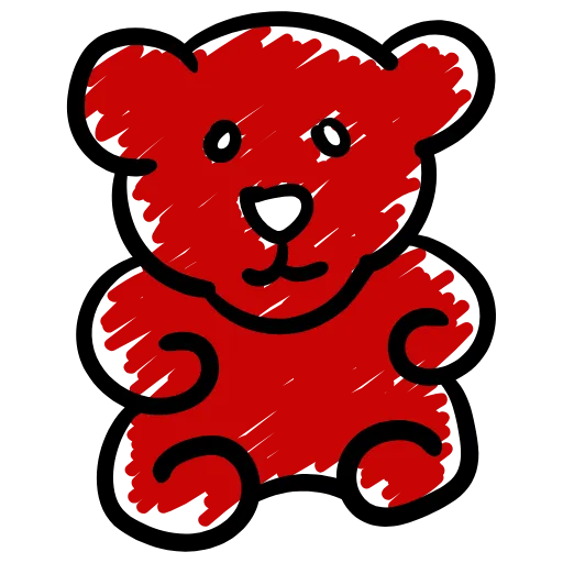 Стикер 37 Love doodle red HD