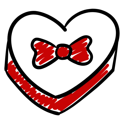 Стикер 40 Love doodle red HD